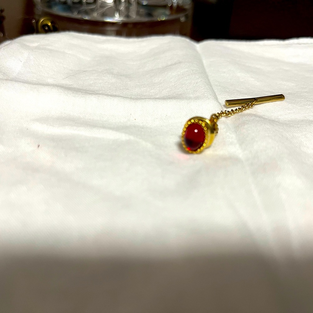 Garnet tie pin